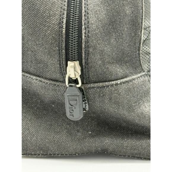 Christian Dior Black Denim Patent Perforated Cannage Satchel! With Charm! - Picture 6 of 16